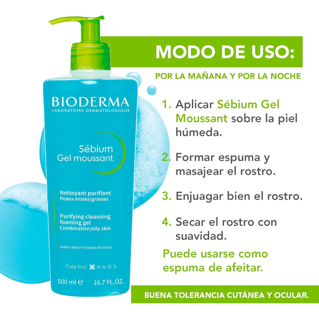Bioderma Sébium Gel Moussant Limpiador Facial 500ML