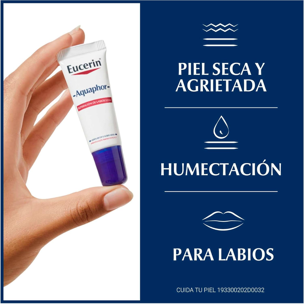 Eucerin Aquaphor Bálsamo reparador de labios SOS 10ml.