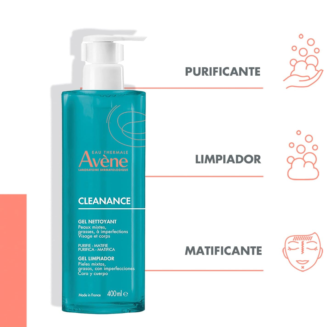 Avene Cleanance Gel Limpiador para Piel Grasa 400ml