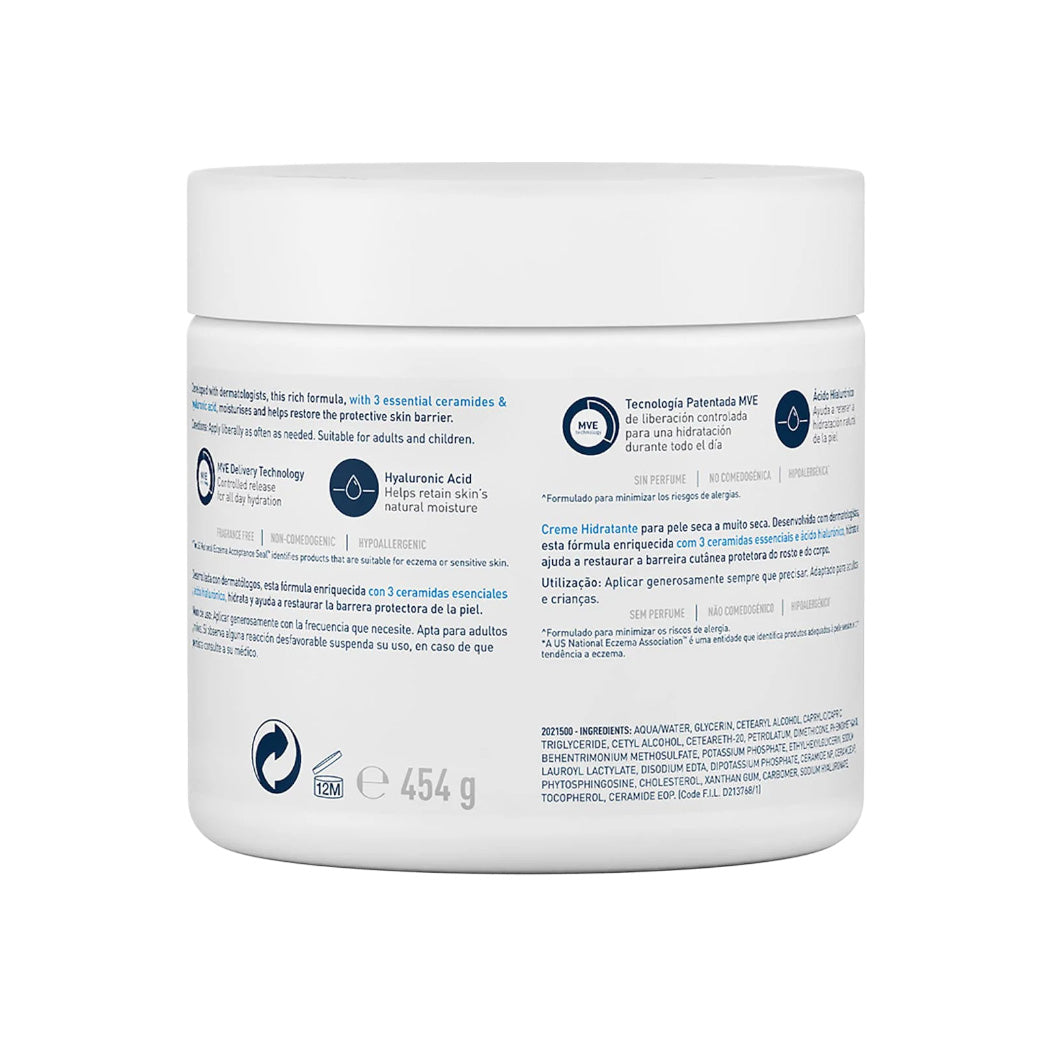 CeraVe Crema Hidratante Diaria para Piel Seca 454gr