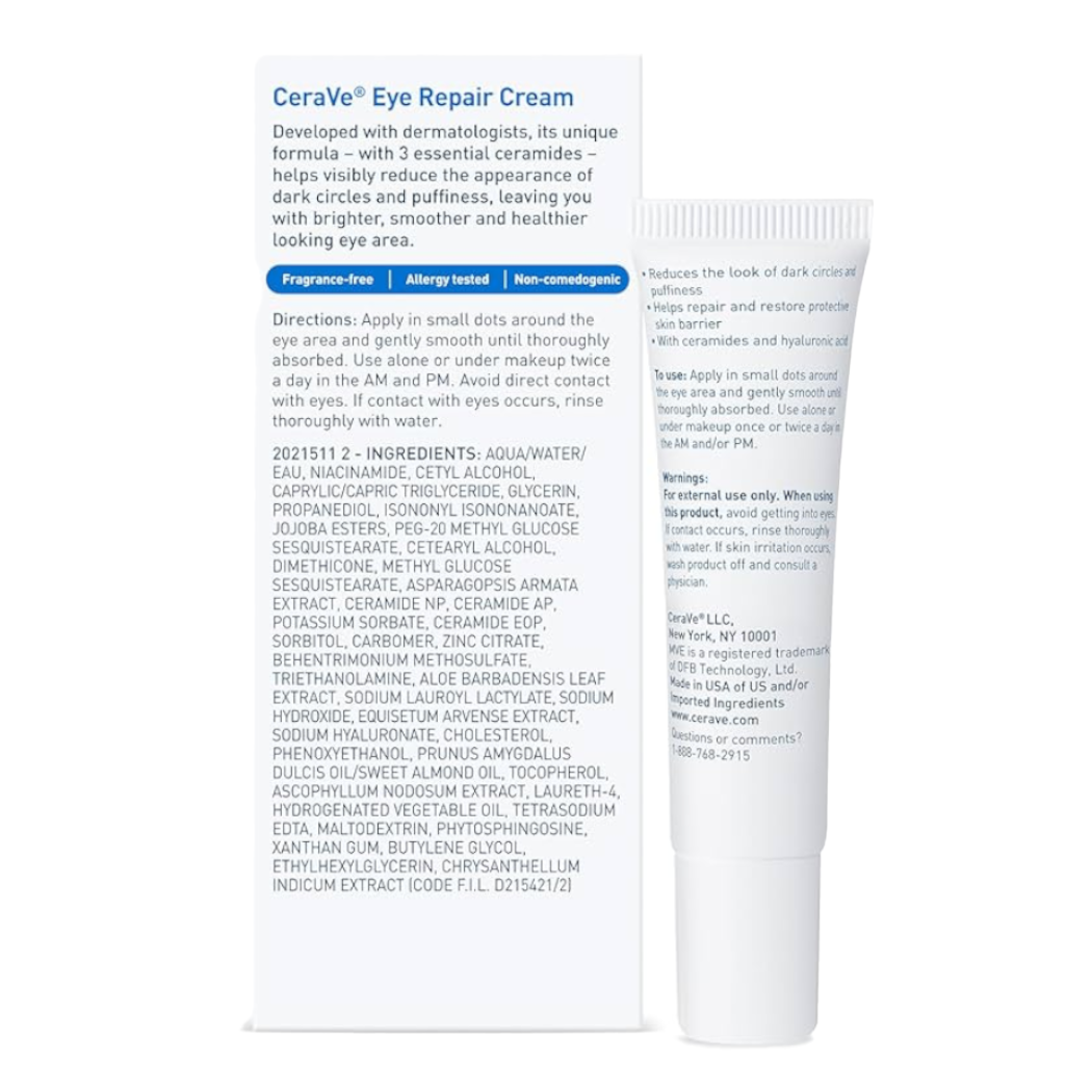 CeraVe Crema Reparadora para Contorno de Ojos, Bolsas y Ojeras 14gr