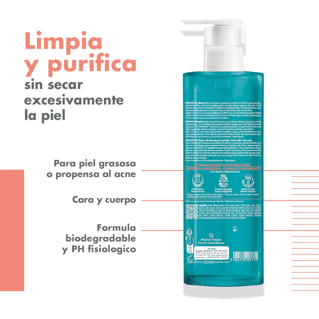 Avene Cleanance Gel Limpiador para Piel Grasa 400ml