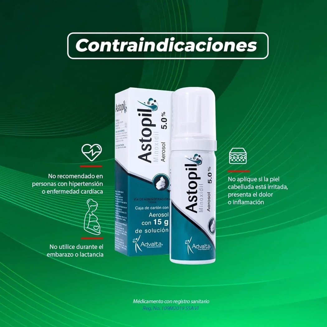 Astopil Minoxidil 5% Tratamiento para Alopecia 15gr