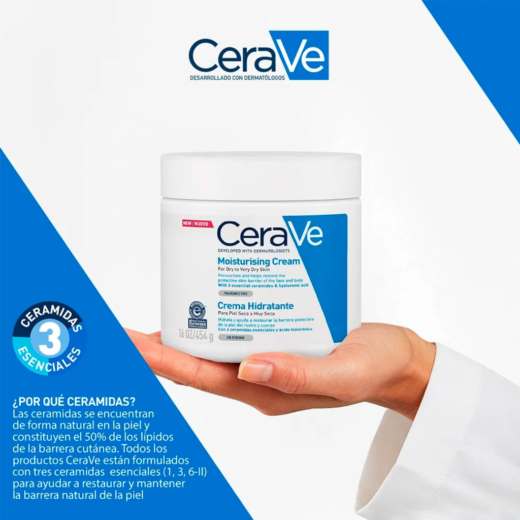 CeraVe Crema Hidratante Diaria para Piel Seca 454gr
