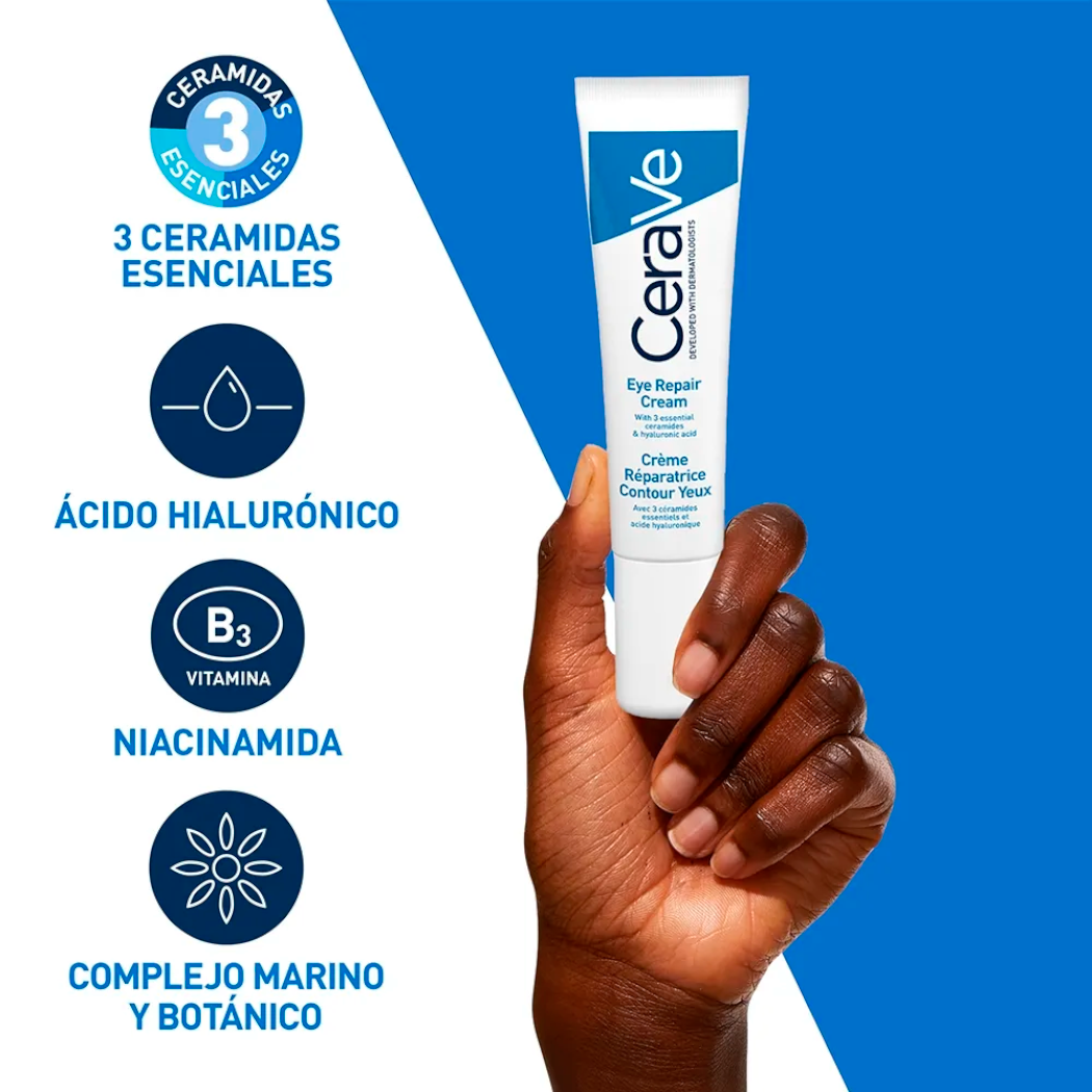 CeraVe Crema Reparadora para Contorno de Ojos, Bolsas y Ojeras 14gr