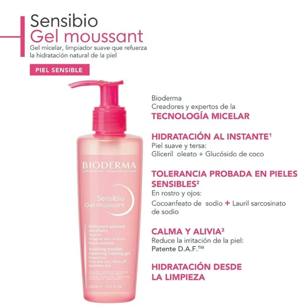 Bioderma Sensibio Gel Moussant limpiador 500ml.